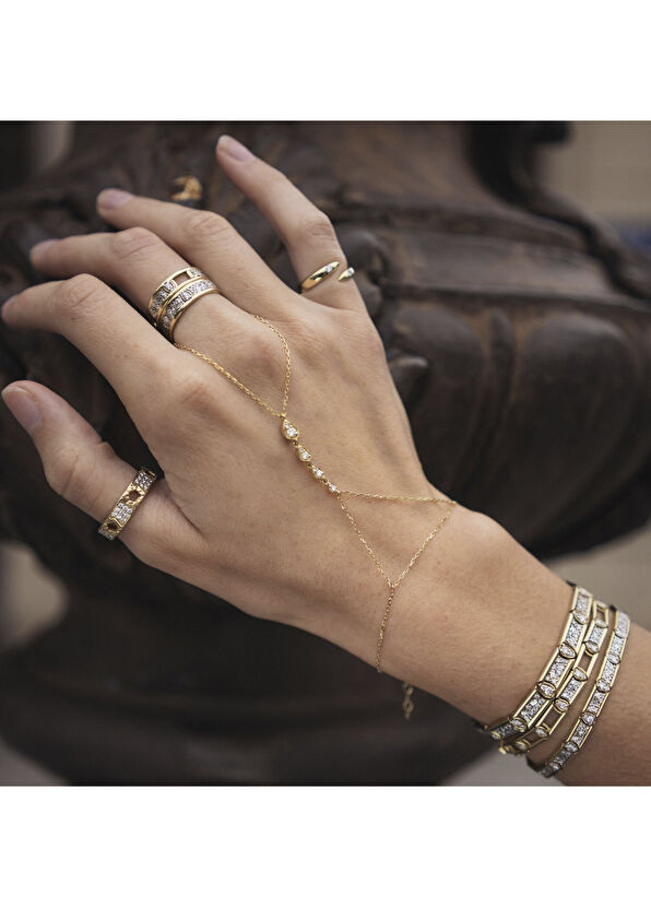 Foen Drova Dance Pırlanta Taşlı 14 Ayar Altın Kadın Şahmeran - 2