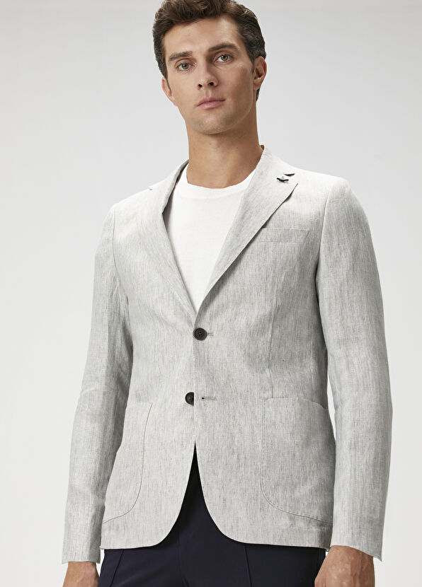 Beymen Club Gray Linen Jacket - 1