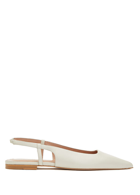 Beymen Club Ecru Leather Ballet Flats - 1