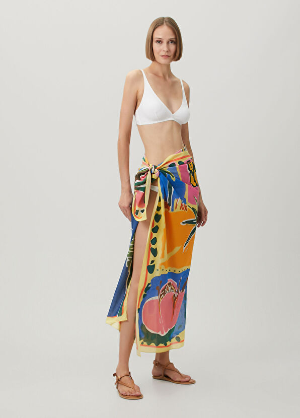 Beymen Club Yellow Printed Pareo Shawl - 1
