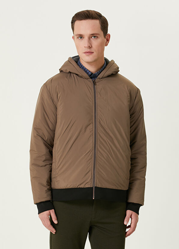 Beymen Club Antrasit Kapüşonlu Çift Taraflı Kapitoneli Mont - 2