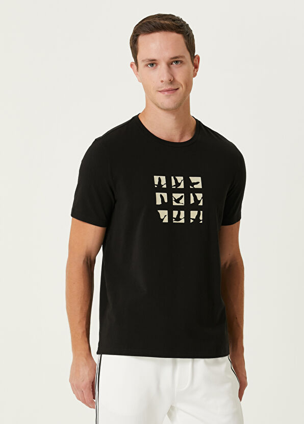 Black Printed T-Shirt Beymen Club Black Printed T-Shirt - 1