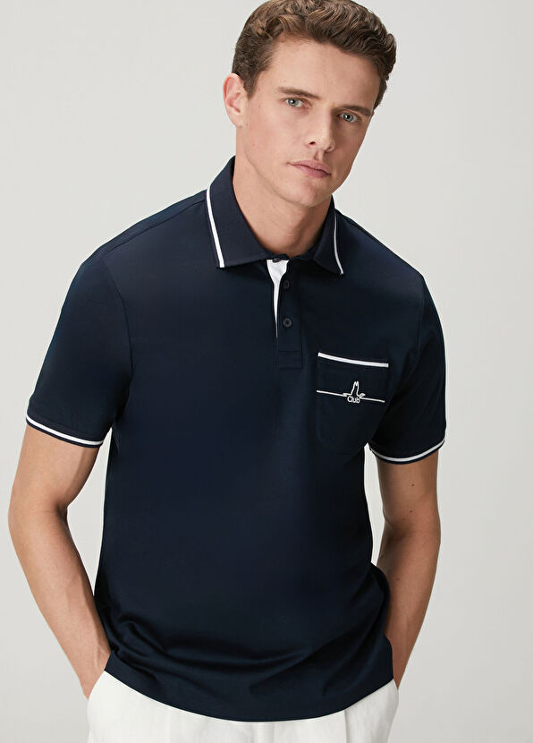 Beymen Club Comfort Fit Navy Blue Polo T-Shirt - 2