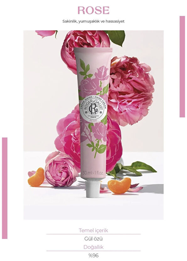 Roger&Gallet Rose Doğal Gül Özlü Nemlendirici El Bakımı Kremi 30 ml - 2