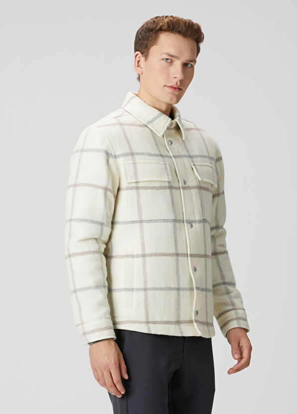 Beymen Club Ekru Ekose Desenli Dış Gömlek - 4