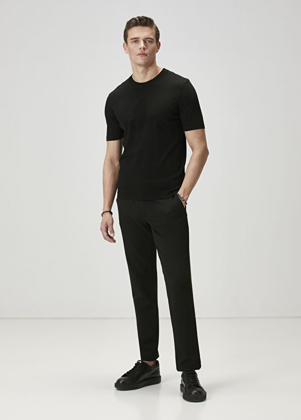 Beymen Club Black Logo Jacquard Short Sleeve Sweater - 3