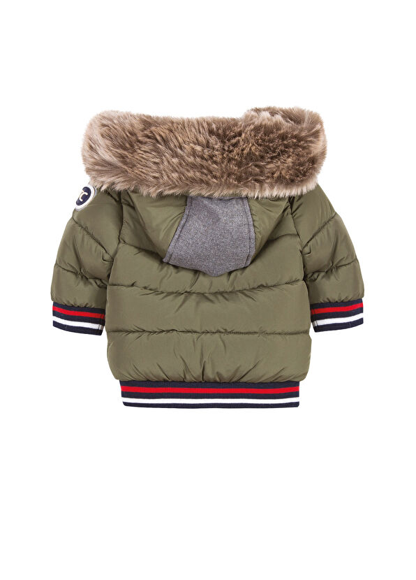 Tartine Et Chocolat Haki Kapüşonlu Erkek Bebek Doudoune Mont - 2