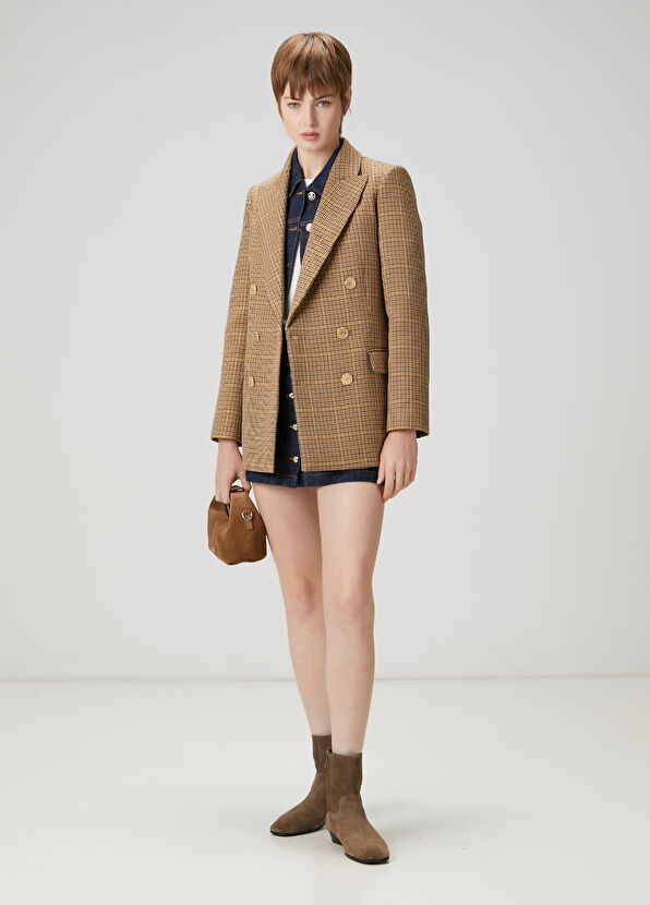 Beymen Club Camel Desenli Kruvaze Ceket - 2