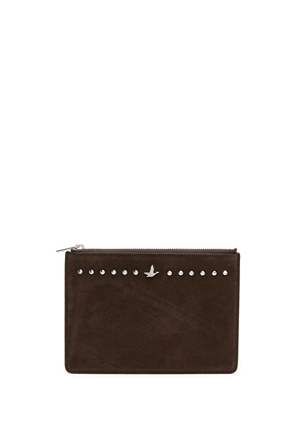 Beymen Club Boho Brown Studs Women's Suede Travel Wallet - 1