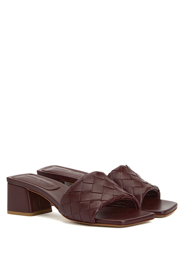 Parco Bordo Kadın Deri Terlik - Görsel 3