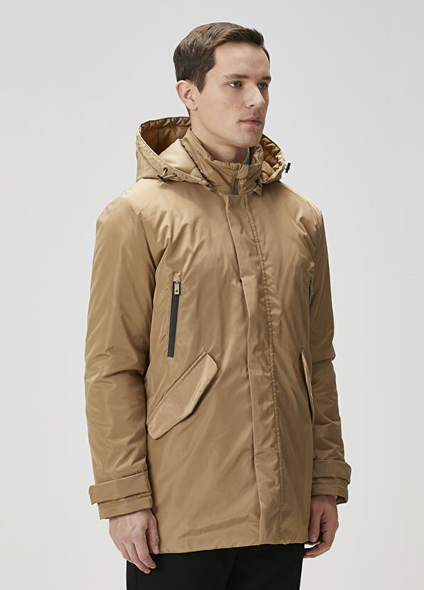 Beymen Club Bej Kapüşonlu Mont - 3