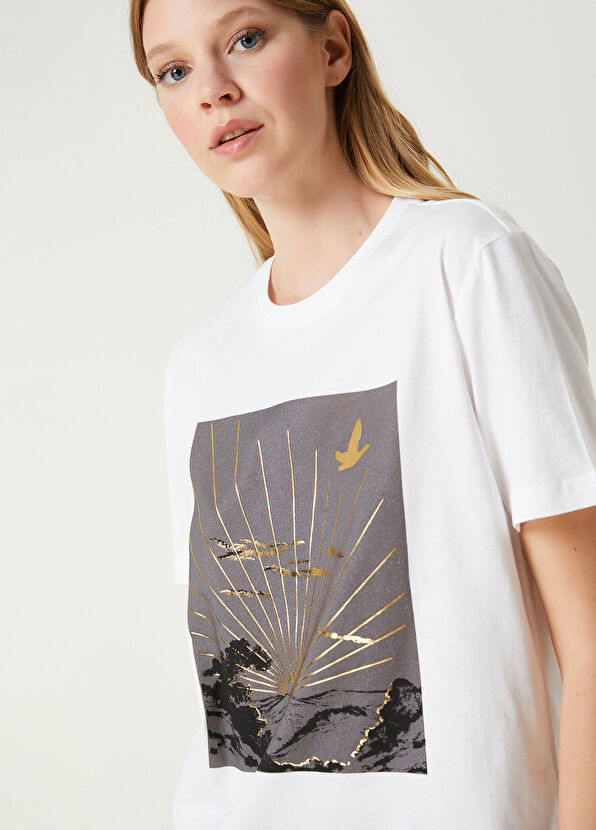 Beymen Club Beyaz Baskılı T-shirt - 2