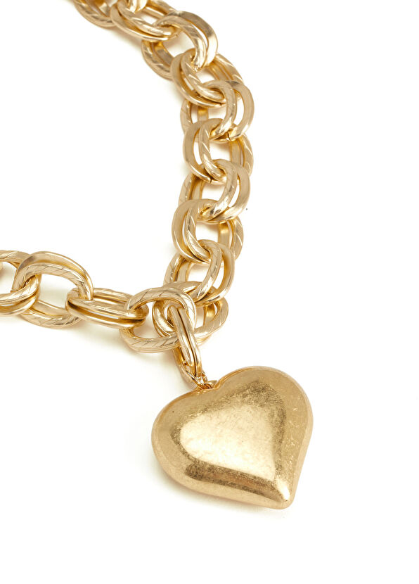 Beymen Club Gold Big Heart Antique Women Necklace - 3