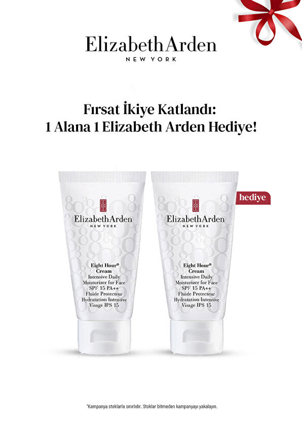 Elizabeth Arden Eight Hour İntensive Daily Moisturizer For Face SPF15 Nemlendirici Yüz Kremi 2'li Hediye Seti 2 x 50 ml - 2