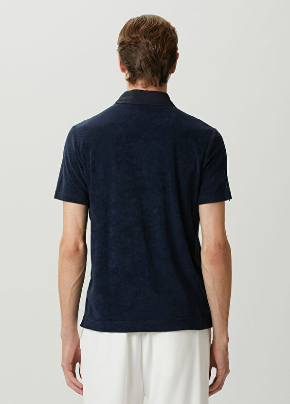 Beymen Club Navy Blue Polo Neck Terry Fabric T-Shirt - 4