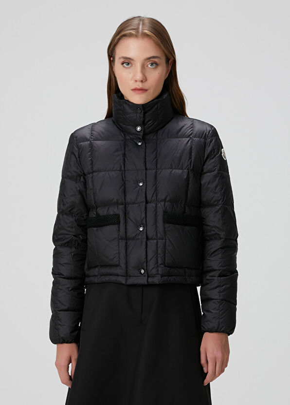 Jarcieu Siyah Crop Puffer Mont - Görsel 6