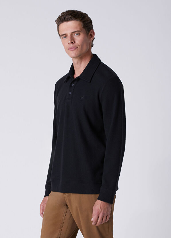 Beymen Club Comfort Fit Navy Blue Polo Sweatshirt - 4