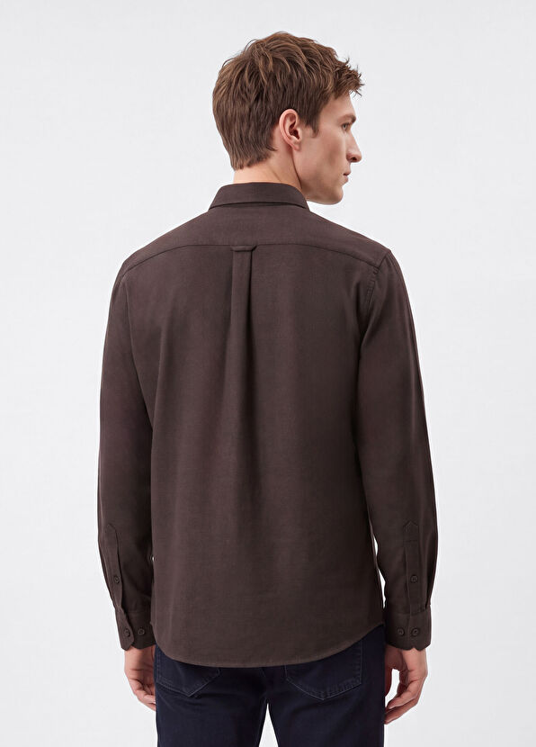Beymen Club Comfort Fit Armürlü Çift Renkli Flanel Gömlek - 4