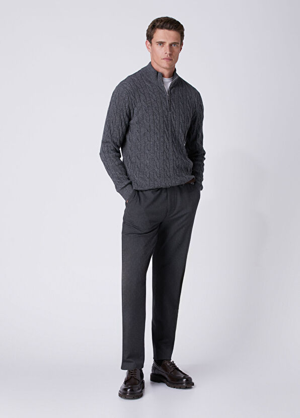 Beymen Club Anthracite Collar Zipper Sweater - 3