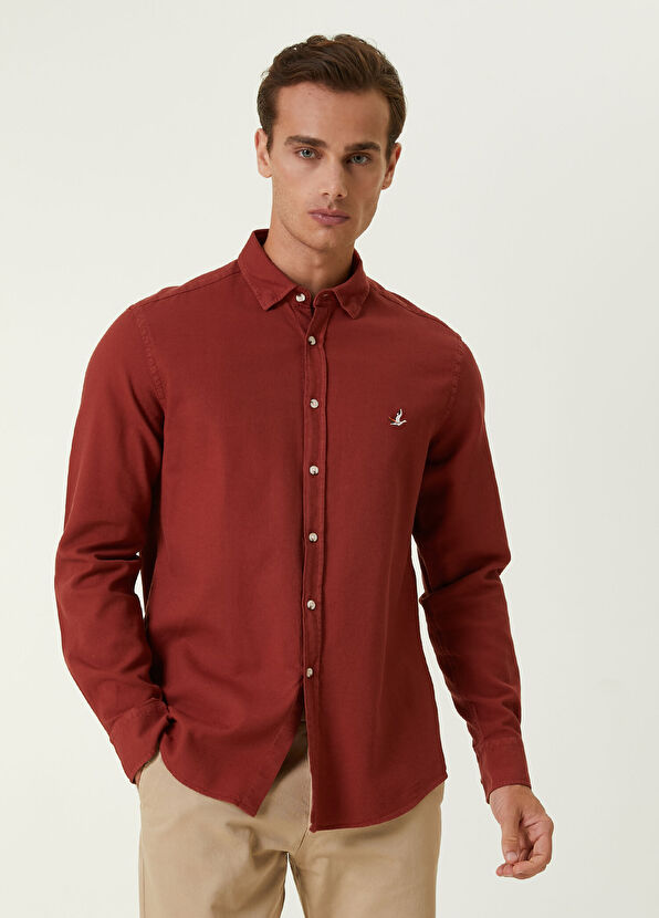 Beymen Club Comfort Fit Turuncu Pirinç Dokulu Gömlek - 1