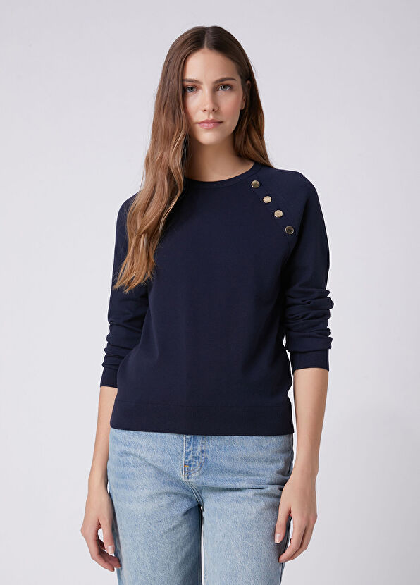 Beymen Club Navy Blue Button Detailed Sweater - 4