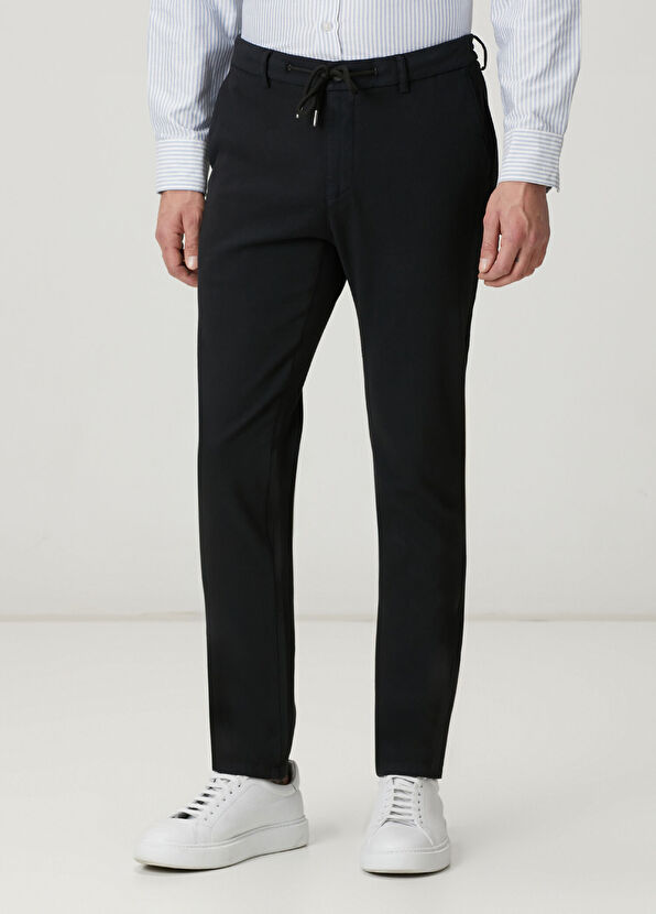 Beymen Club Siyah Beli Kordonlu Diyagonal Chino Pantolon - 2