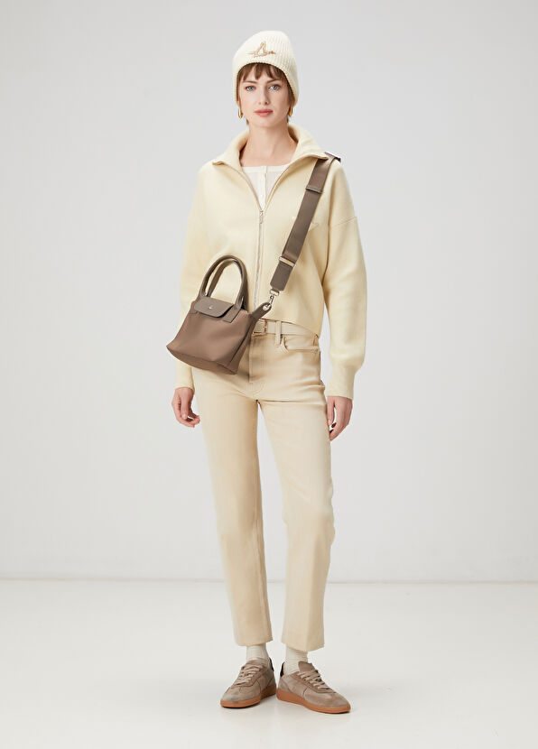 Beymen Club Cream Logo Short Cardigan - 2