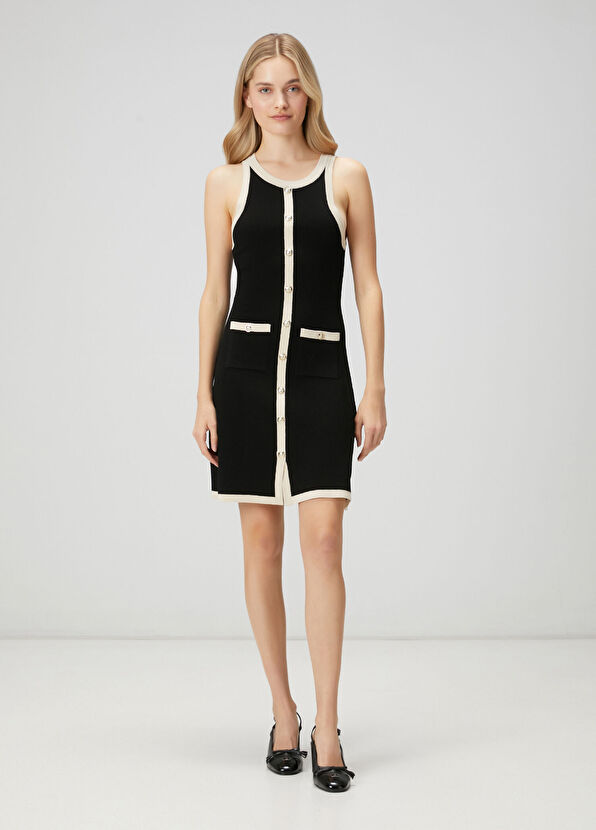 Beymen Club Mini Knit Dress With Black Band Detail - 1