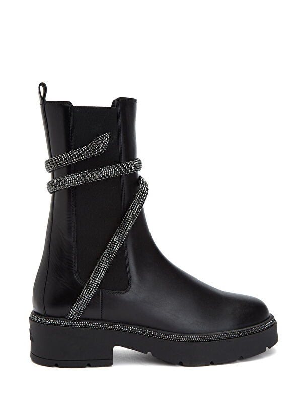 Rene Caovilla Black Women's Leather Boots - 1