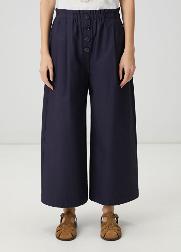 Beymen Club Navy blue ruffled waist trousers - 2