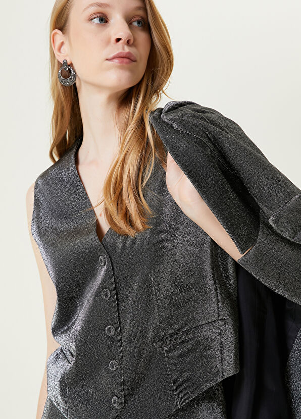 Beymen Club Gri Simli Yelek - 3