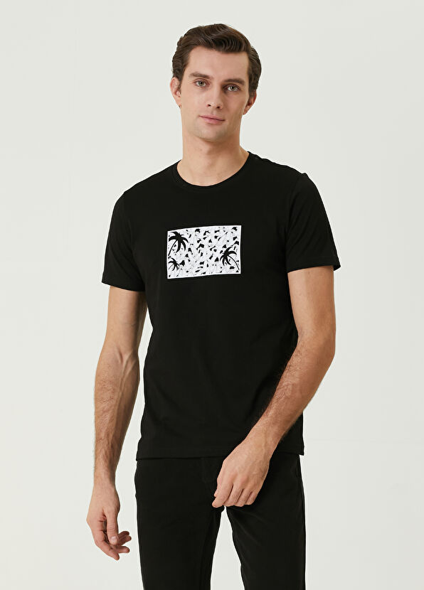 Beymen Club Siyah Palmiye Baskılı T-shirt - 1