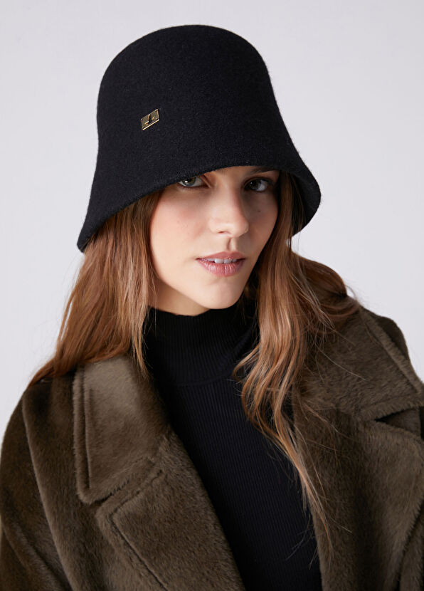 Beymen Club Black Speckled Women's Wool Fisherman Hat - 2
