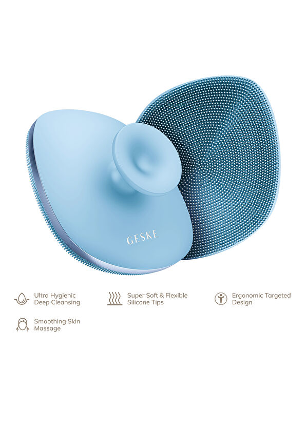 Geske Body Brush Mavi 4'ü 1 Arada Metal Detaylı Vücut Fırçası - 4