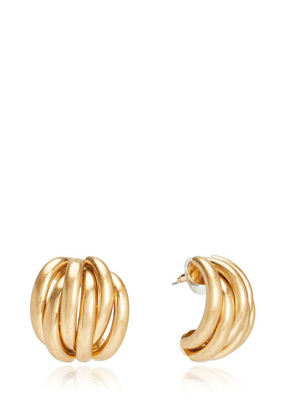 Beymen Club Gold İç İçe Geçmeli Kadın Küpe - 2