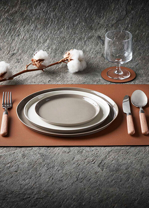 Esma Dereboy Taba Dikdörtgen Deri Amerikan Servis - 2