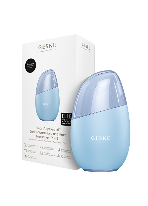 Geske Cool & Warm Eye and Face Massager Mavi 7'si 1 Arada Serin ve Sıcak Göz ve Yüz Masaj Aleti  - 3