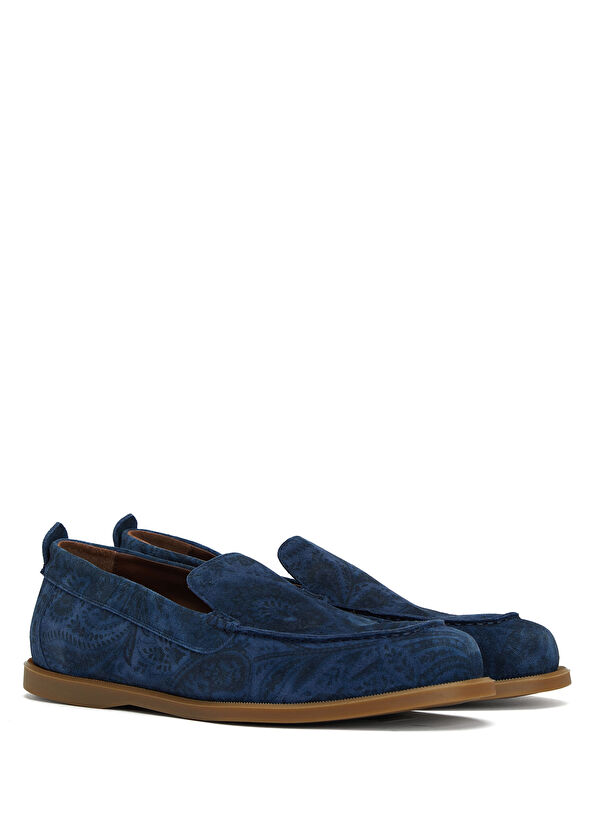 Etro Navy Blue Men's Suede Loafer - 2
