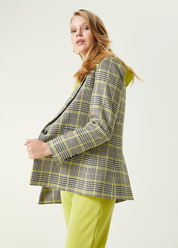 Beymen Club Yeşil Ekose Desenli Tek Düğmeli Blazer Ceket - 1