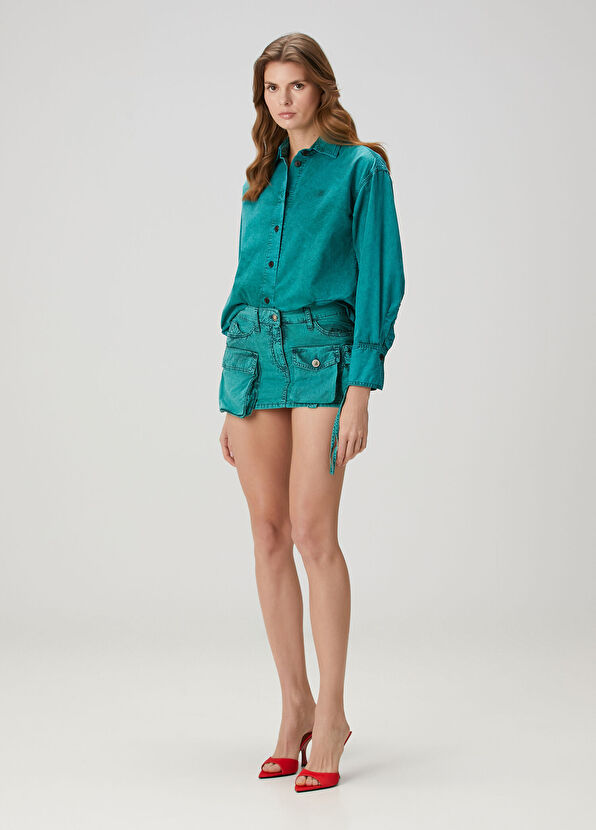 The Attico Yeşil Mini Kargo Etek - 1