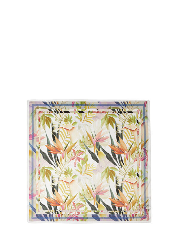 Beymen Club Multicolored Patterned Satin Scarf - 2