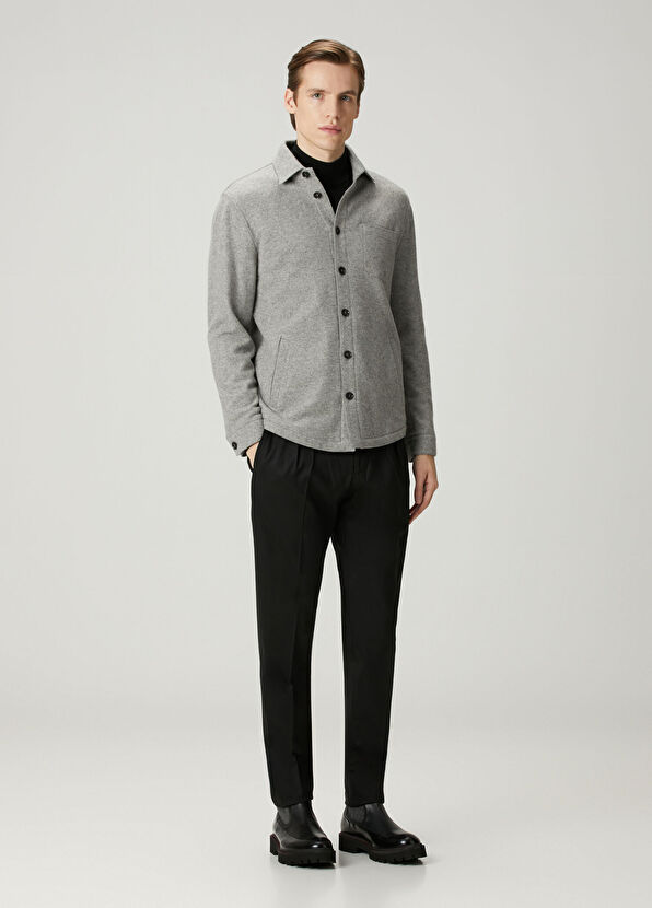 Maurizio Baldassari Koyu Gri Kaşmir Dış Gömlek - 2