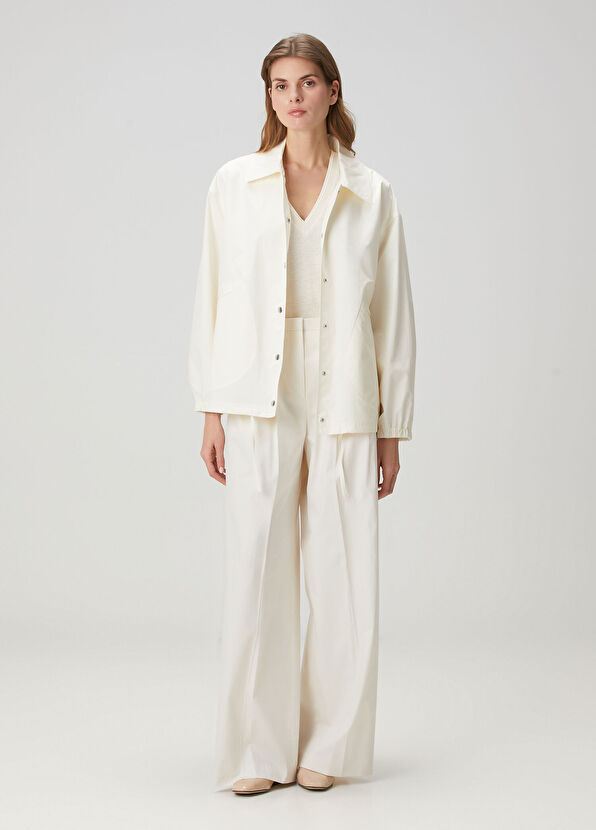 Jil Sander Krem Logo Baskılı Ceket - 2