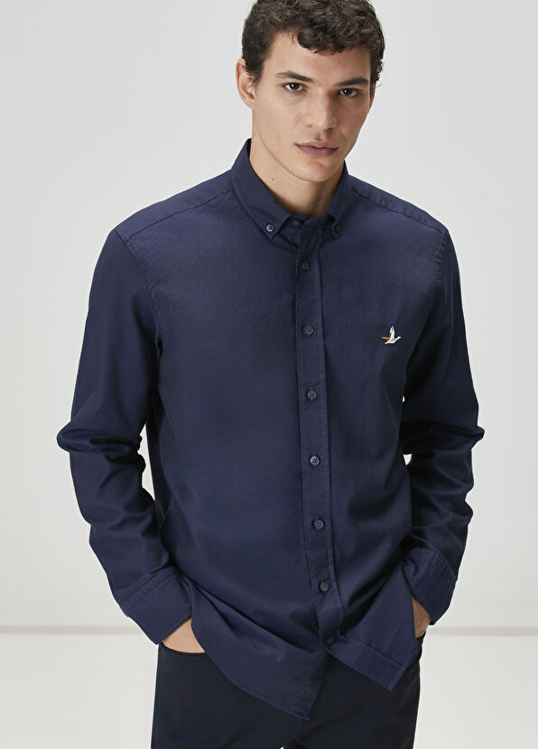 Beymen Club Comfort Fit Lacivert Oxford Gömlek - 2