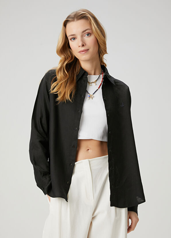 Beymen Club Siyah Keten Gömlek - 1