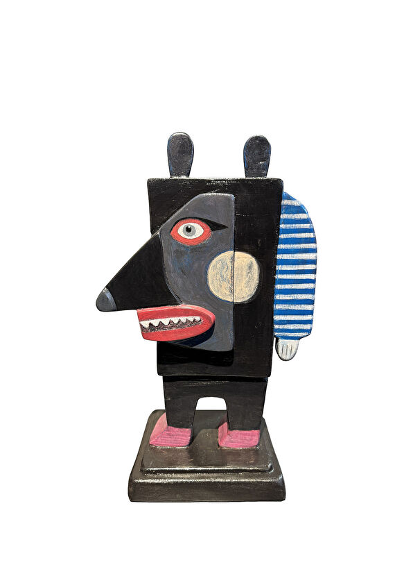 Red Art Istanbul Tarkan Güveli Acrylic Painted Wooden Metal Sculpture - 1