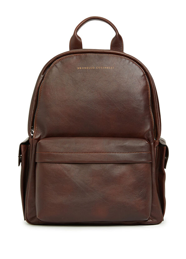 Bordo Erkek Deri Sırt Çantası - Görsel 2