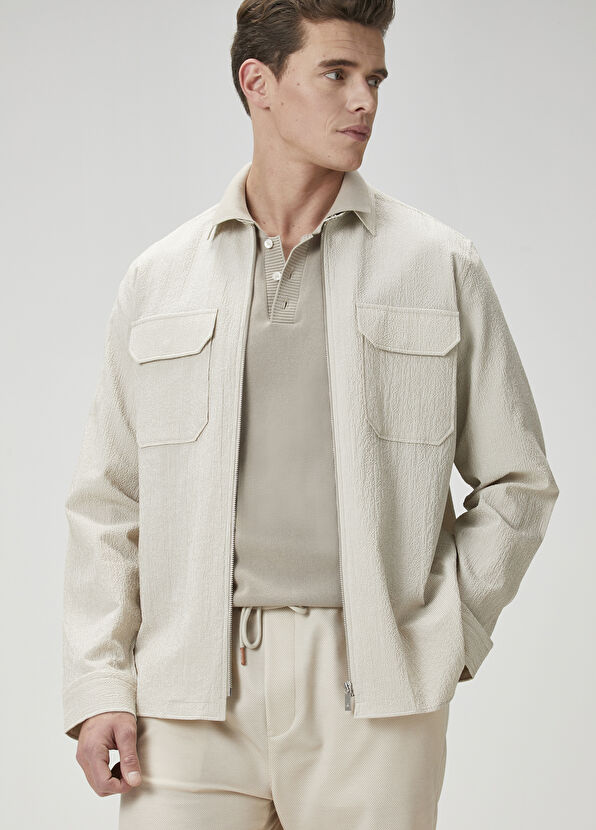 Beymen Club Beige Embossed Outer Shirt - 4