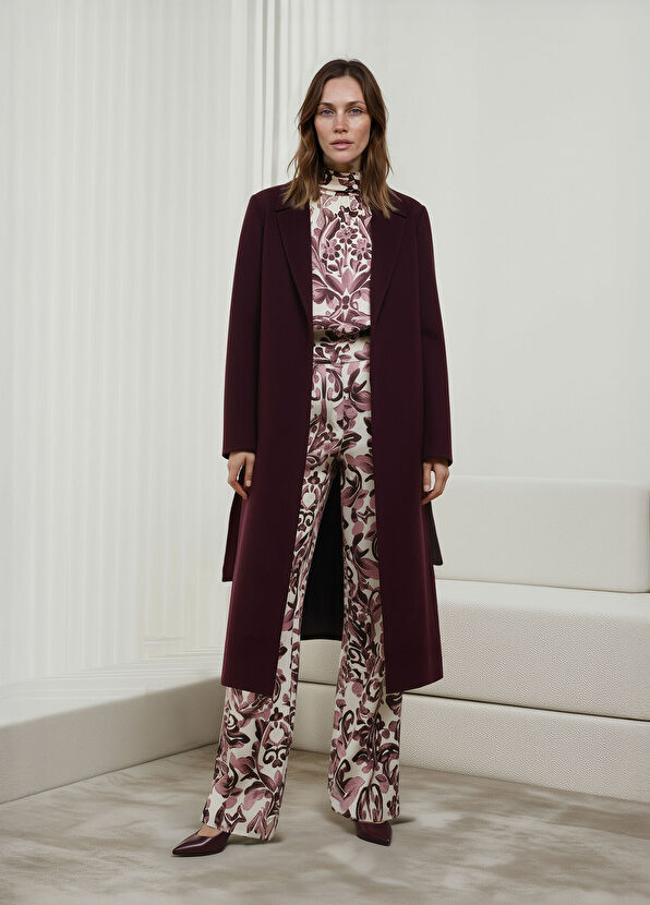 Beymen Collection Mürdüm Yün Palto - 1