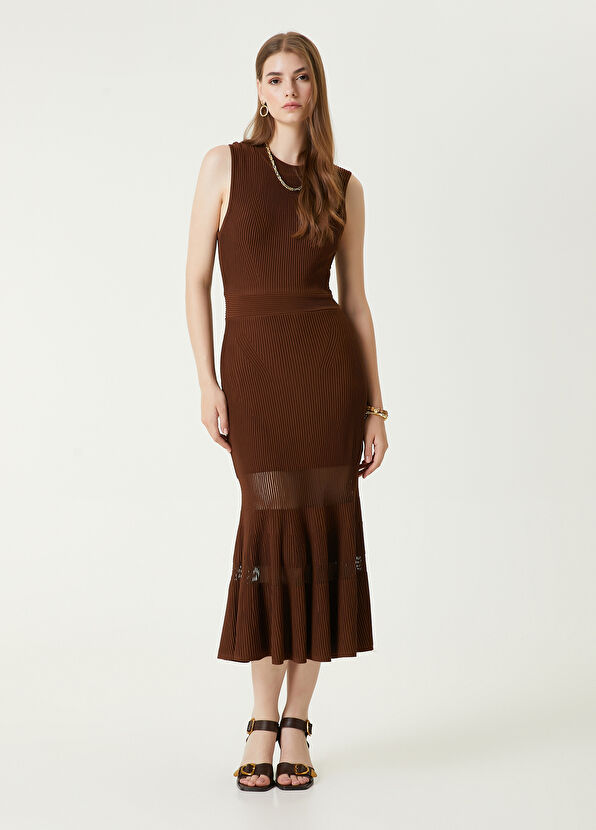 Beymen Club Brown Midi Knit Dress - 1